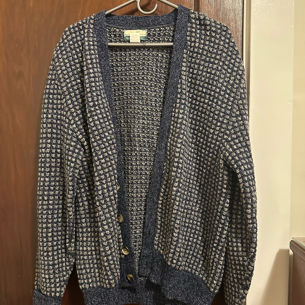 Navy and Cream Knit Cardigan